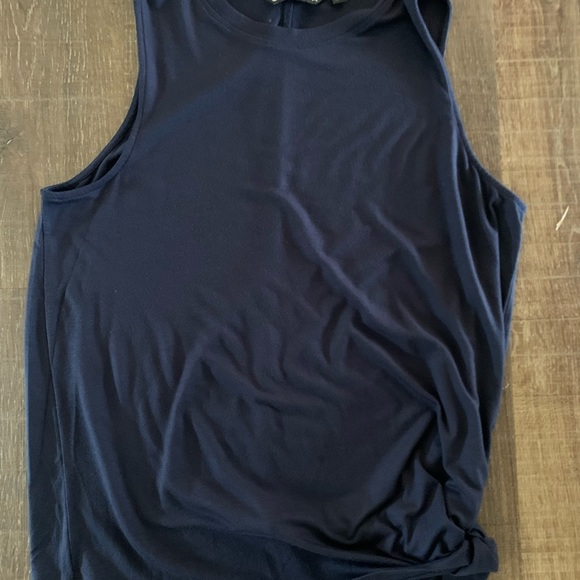 NWOT! ATHLETA Navy Cloudlight Asym / Side Tie Tank - L - Picture 4 of 13